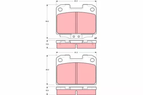 Remblokkenset, schijfrem TRW GDB3104)