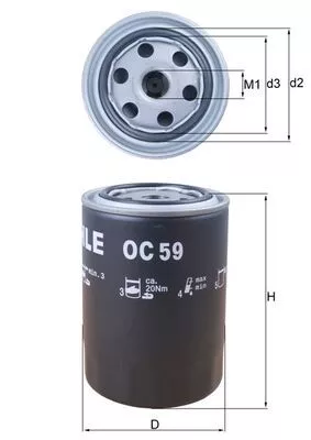 Oil Filter KNECHT OC 59)