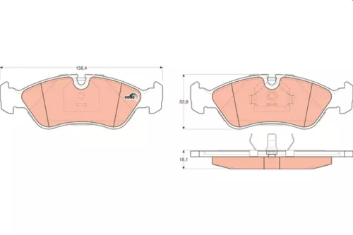 Brake Pad Set, disc brake TRW GDB951)