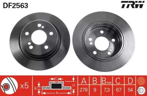 Remschijf TRW DF2563)