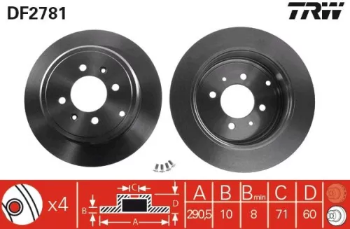 Remschijf TRW DF2781)