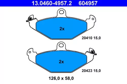 Brake Pad Set, disc brake ATE 13.0460-4957.2)
