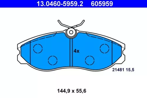 Brake Pad Set, disc brake ATE 13.0460-5959.2)