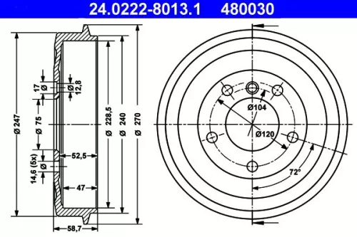Remtrommel ATE 24.0222-8013.1)