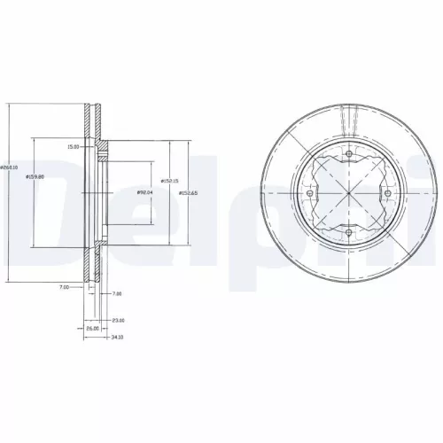 Brake Disc DELPHI BG3030)