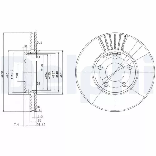 Remschijf DELPHI BG2845)