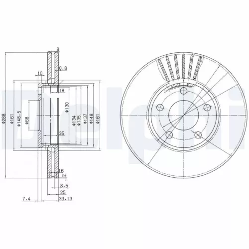 Brake Disc DELPHI BG2846)