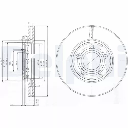 Remschijf DELPHI BG2666)