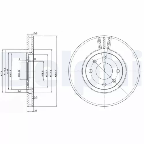 Remschijf DELPHI BG3099)