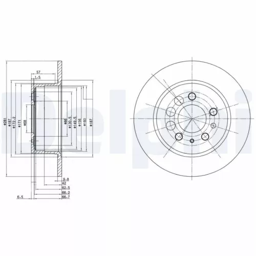 Brake Disc DELPHI BG2322)