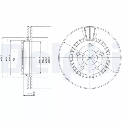 Brake Disc DELPHI BG2512)