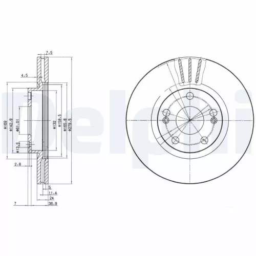 Remschijf DELPHI BG2806)