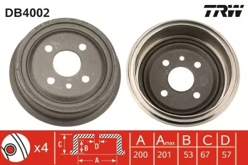 Brake Drum TRW DB4002)