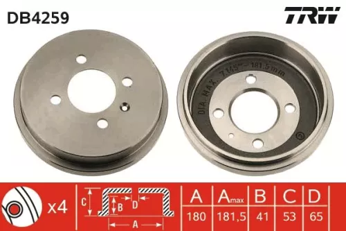 Brake Drum TRW DB4259)