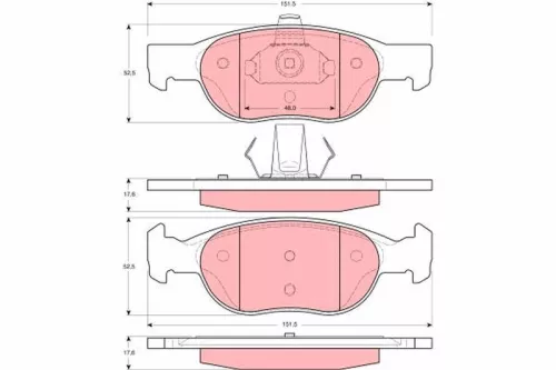 Brake Pad Set, disc brake TRW GDB1382)