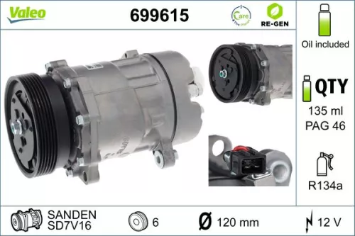Compressor, air conditioning VALEO 699615)