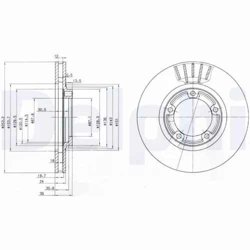 Remschijf DELPHI BG3696)