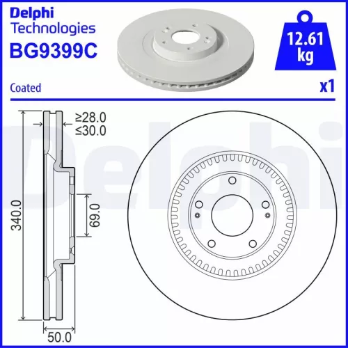 Remschijf DELPHI BG9692)