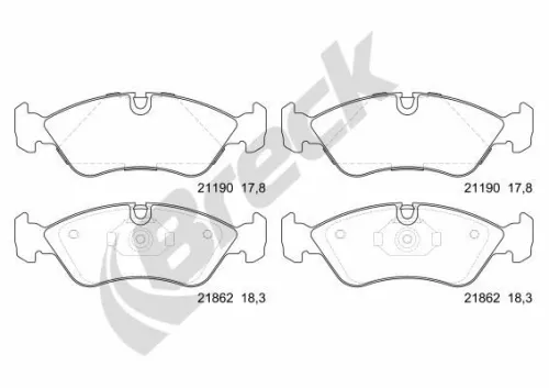 Brake Pad Set, disc brake BRECK 21862 00 701 00)