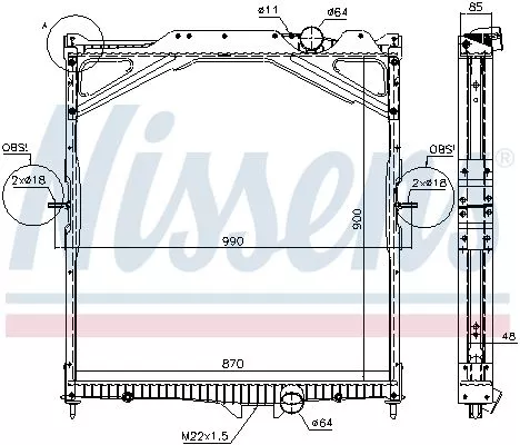 Radiator, motorkoeling NISSENS 65467A)