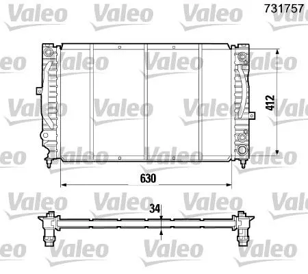 Radiator, engine cooling VALEO 731757)