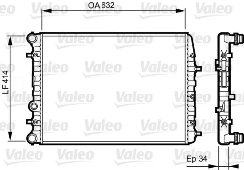 Radiator, engine cooling VALEO 732864)