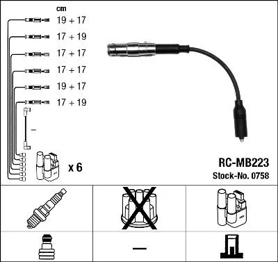 Ontstekingskabelset NGK 0758)