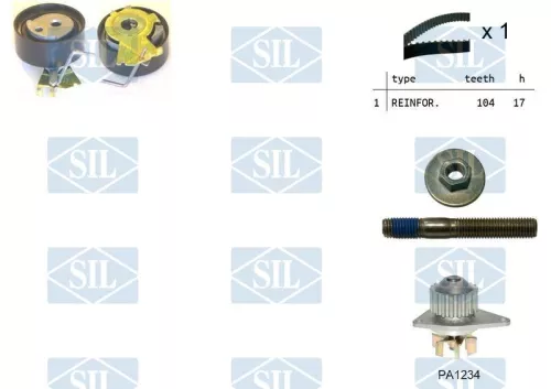 Water Pump & Timing Belt Kit Saleri SIL K1PA1234)