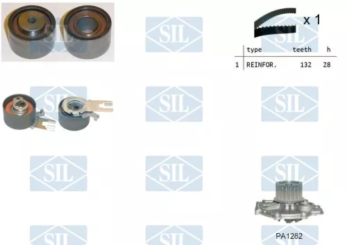Water Pump & Timing Belt Kit Saleri SIL K1PA1282)