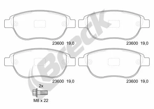 Brake Pad Set, disc brake BRECK 23600 00 701 00)