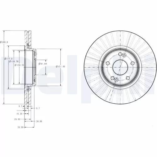 Brake Disc DELPHI BG3768)
