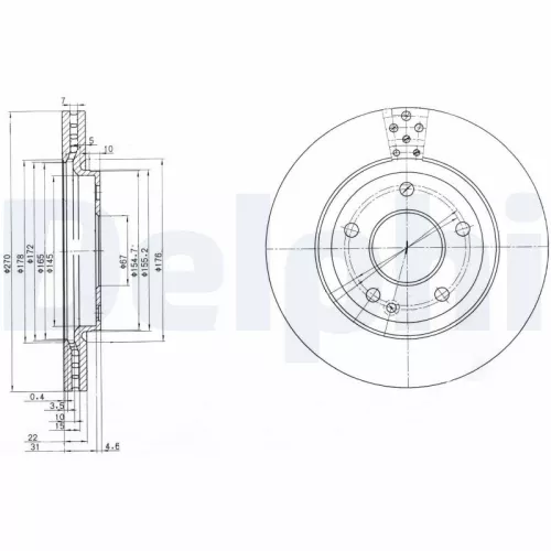 Remschijf DELPHI BG3777)