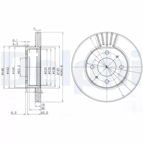 Remschijf DELPHI BG3821)