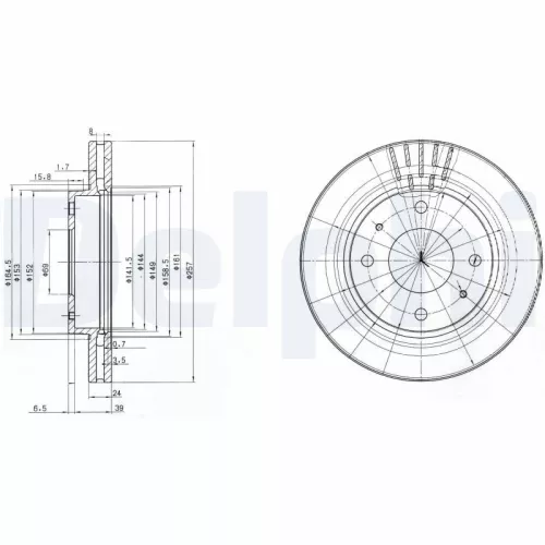 Remschijf DELPHI BG3822)