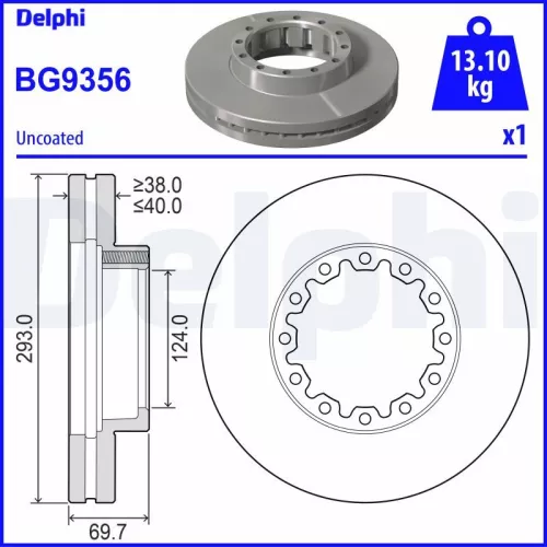 Remschijf DELPHI BG9514)