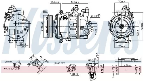 Compressor, air conditioning NISSENS 890608)