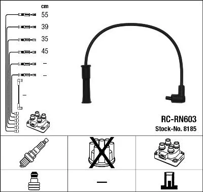 Ignition Cable Kit NGK 8185)