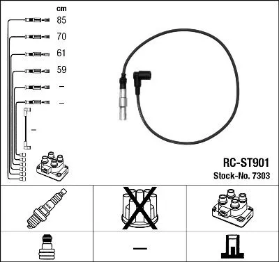 Ontstekingskabelset NGK 7303)