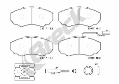 Brake Pad Set, disc brake BRECK 23917 00 703 10)