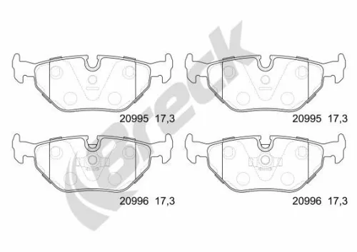 Brake Pad Set, disc brake BRECK 20995 00 704 00)