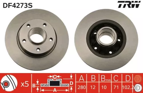 Brake Disc TRW DF4273S)