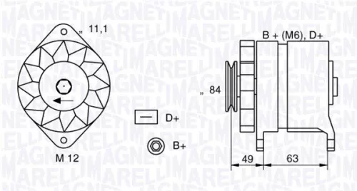 Alternator MAGNETI MARELLI 063321044010)