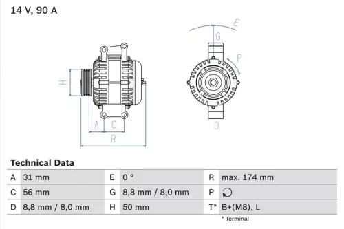 Alternator BOSCH 0 986 042 530)