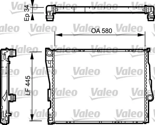 Radiator, engine cooling VALEO 734276)
