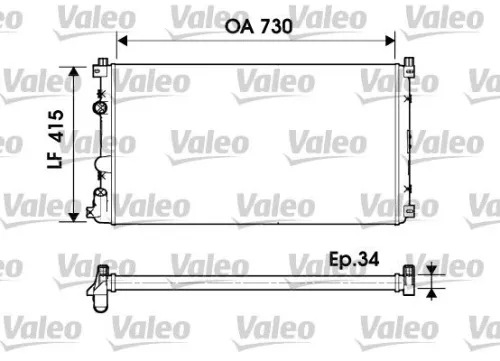 Radiator, engine cooling VALEO 732918)