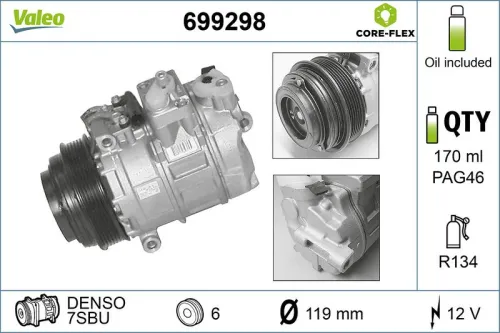 Compressor, air conditioning VALEO 699298)