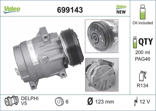 Compressor, air conditioning VALEO 699143)