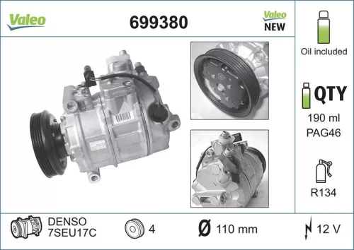 Compressor, air conditioning VALEO 699380)