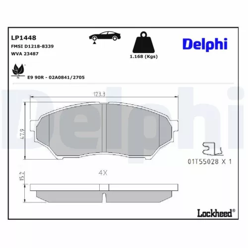 Remblokkenset, schijfrem DELPHI LP1448)