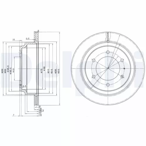 Brake Disc DELPHI BG3503)